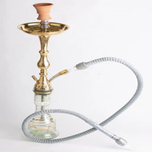 شيشه ستيل ذهبي مع لي فضي - ارجيلة ستيل