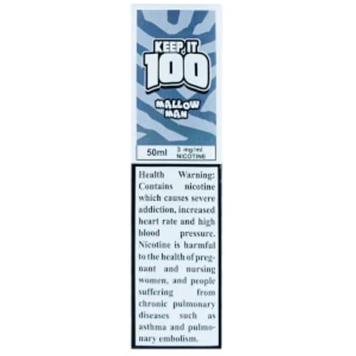 كيب ات مالو مان فيب نكهة كوكيز مارشملو شيشة - keep it 100 Mallow Man vape 50ml