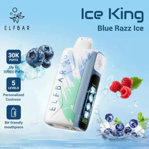 الف بار 30000 بلو راز ايس - ELFBAR ICE KING 30000 BLUE RAZZ ICE
