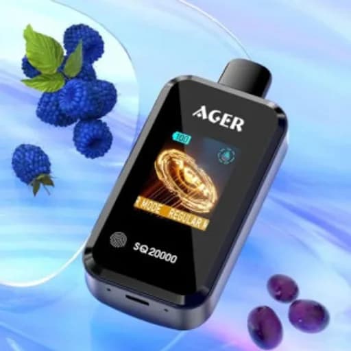أجير اس كيو 20000 بلو رازبيري عنب - AGER SQ 20000 BLUE RASPBERRY GRAPE