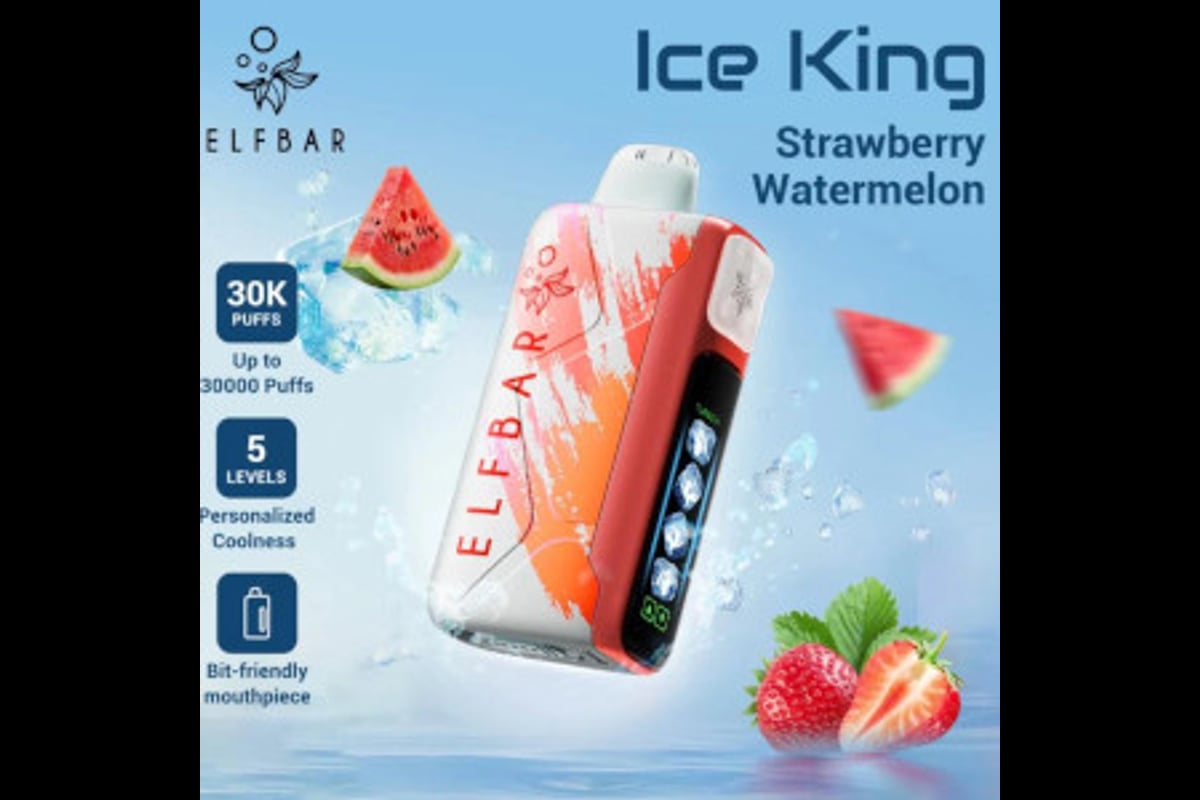 الف بار30000 فراولة بطيخ بارد - ELFBAR ICE KING 30000 STRAWBERRY WATERMELON ICE