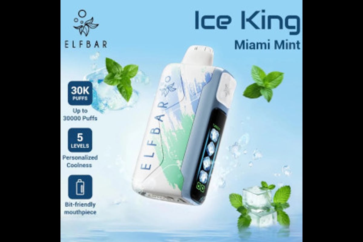 الف بار 30000 ميامي نعناع - ELFBAR ICE KING 30000 MIAMI MINT