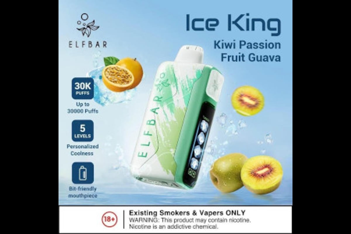 الف بار 30000 كيوي باشن فروت جوافة - ELFBAR ICE KING 30000 KIWI PASSION FRUIT GUAVA