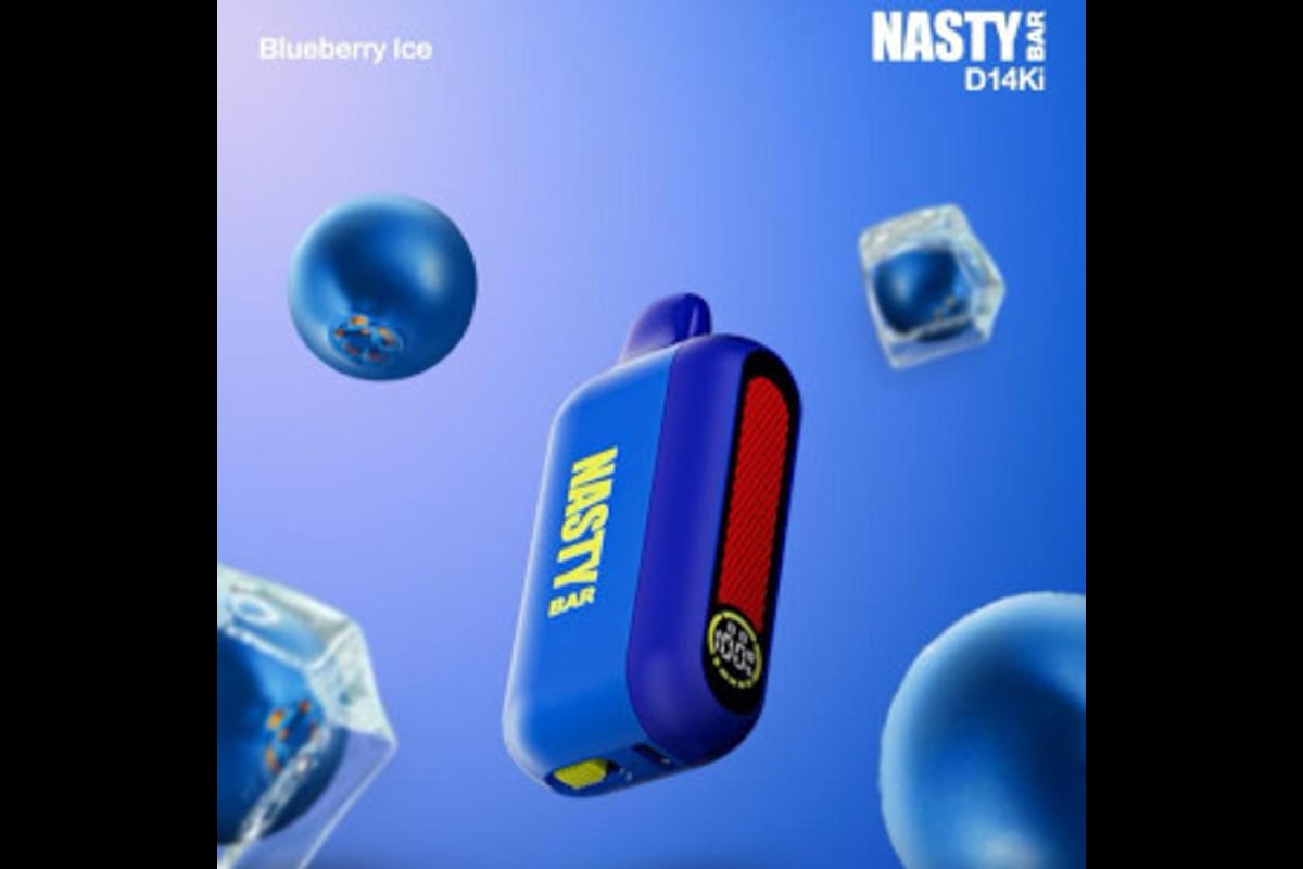 ناستي 14000 توت ازرق بارد ناستي سحبة معبأة نكهة توت ازرق بارد 14000 موشة