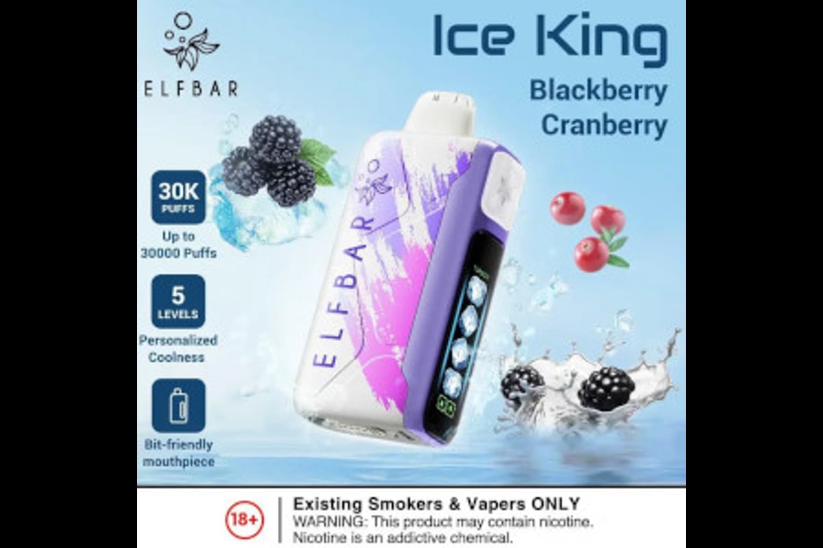 الف بار 30000 توت أسود بري - ELFBAR ICE KING 30000 BLACKBERRY CRANBERRY