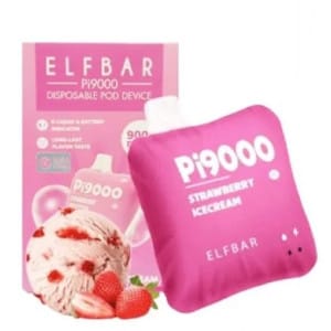 آيس كريم فراولة  الف بار سحبة معبأة نكهة فراولة بارد 9000 موشة