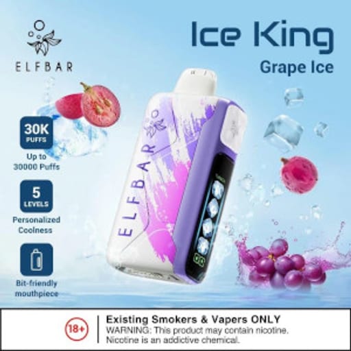 الف بار 30000 عنب بارد - ELFBAR ICE KING 30000 GRAPE ICE - صورة رقم 1 - الف بار 30000 عنب بارد - ELFBAR ICE KING 30000 GRAPE ICE | تسوق الآن من روقان