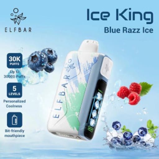 الف بار 30000 بلو راز ايس - ELFBAR ICE KING 30000 BLUE RAZZ ICE - صورة رقم 1 - الف بار 30000 بلو راز ايس - ELFBAR ICE KING 30000 BLUE RAZZ ICE | تسوق الآن من روقان