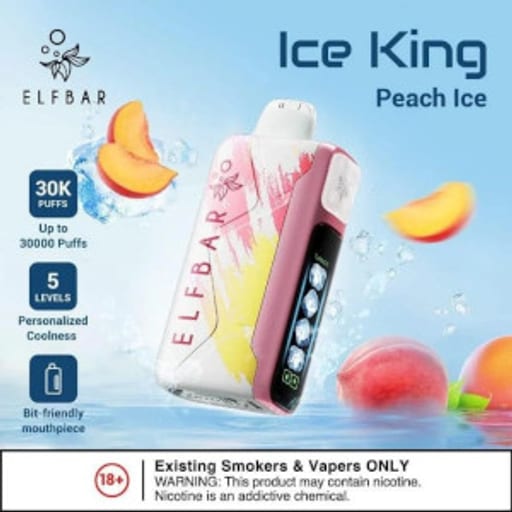 الف بار 30000 خوخ بارد - ELFBAR ICE KING 30000 PEACH ICE - صورة رقم 1 - الف بار 30000 خوخ بارد - ELFBAR ICE KING 30000 PEACH ICE | تسوق الآن من روقان